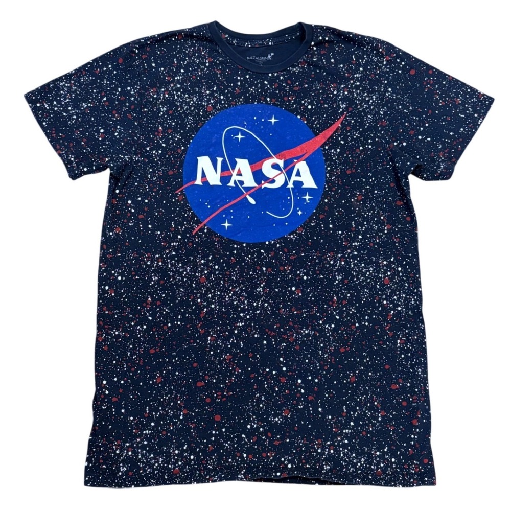 Buzz Aldrin NASA T-Shirt Unisex Large Galaxy Paint Splatter Graphic Tee